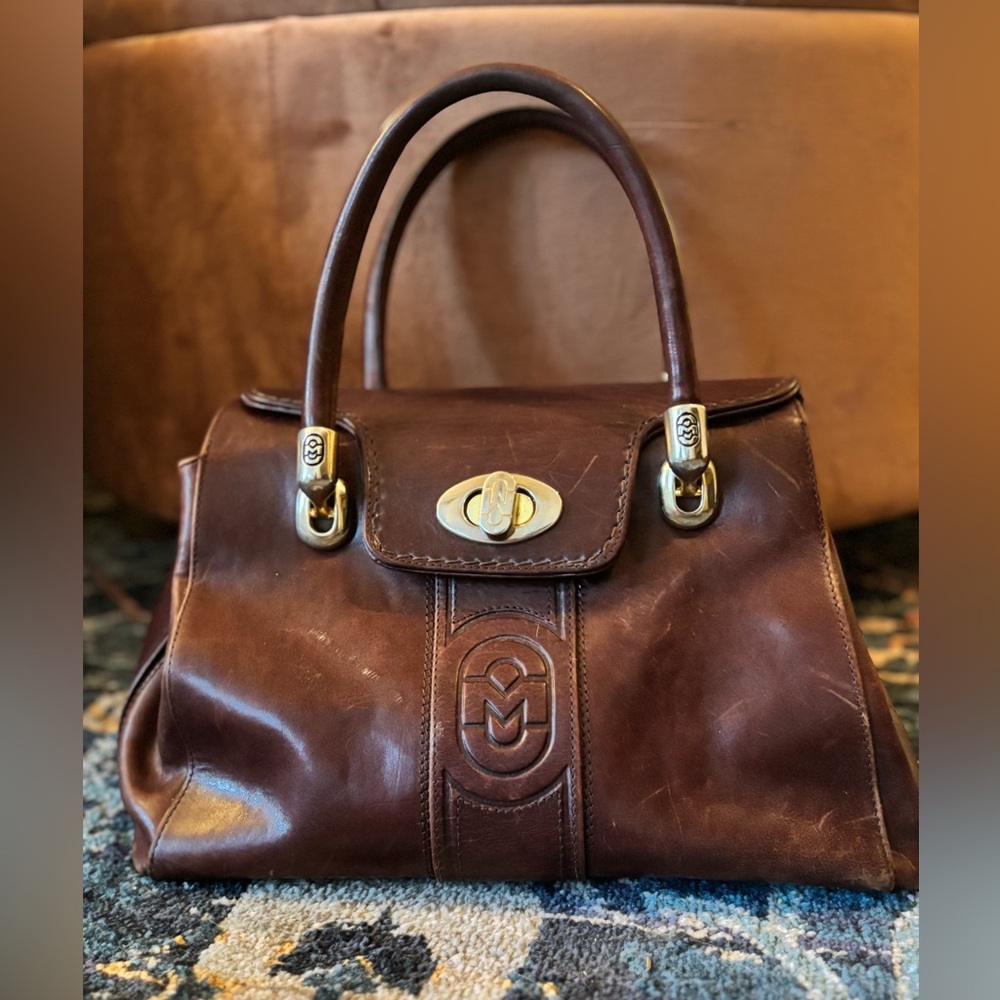 Marino Orlandi Chocolate Brown Leather Satchel